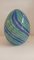 Egg-Shaped Sculpture in Blue-Green Banded Glass by Archimede Seguso, Murano, Italy, 1970s, Image 1