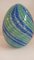 Escultura en forma de huevo de vidrio con bandas azul verdoso de Archimede Seguso, Murano, Italia, años 70, Imagen 8