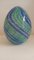 Egg-Shaped Sculpture in Blue-Green Banded Glass by Archimede Seguso, Murano, Italy, 1970s 2
