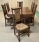 Breton Oak Dining Room Chairs and Table, 1950s, Set of 7 1