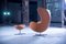 Vintage Egg Chair with Ottoman from Fritz Hansen, 1999, Set of 2 3