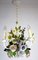 Lámpara de araña vintage floral de metal, años 60, Imagen 8