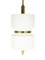 Italian White Opaline Glass & Brass Pendant Light by Oscar Torlasco for Lumi, 1950s 2