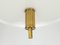 Lámpara colgante italiana de vidrio opalino blanco y latón de Oscar Torlasco para Lumi, años 50, Imagen 12