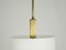 Italian White Opaline Glass & Brass Pendant Light by Oscar Torlasco for Lumi, 1950s 5