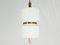 Italian White Opaline Glass & Brass Pendant Light by Oscar Torlasco for Lumi, 1950s 3