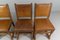 Spanish Leather and Wood Chairs, 1940s, Set of 4 21