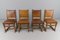 Spanish Leather and Wood Chairs, 1940s, Set of 4, Image 4