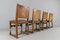 Spanish Leather and Wood Chairs, 1940s, Set of 4, Image 6