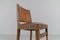 Spanish Leather and Wood Chairs, 1940s, Set of 4, Image 13