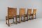 Chaises en Cuir et Bois, Espagne, 1940s, Set de 4 7