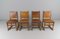 Spanish Leather and Wood Chairs, 1940s, Set of 4, Image 2