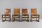 Chaises en Cuir et Bois, Espagne, 1940s, Set de 4 1