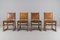 Spanische Stühle aus Leder & Holz, 1940er, 4er Set 1