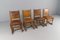 Spanish Leather and Wood Chairs, 1940s, Set of 4, Image 3