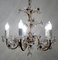 Antique Italian Gold-Plated Metal Crystal Flowers Chandelier, 1950s 16