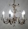 Antique Italian Gold-Plated Metal Crystal Flowers Chandelier, 1950s, Image 16