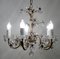 Antique Italian Gold-Plated Metal Crystal Flowers Chandelier, 1950s, Image 15