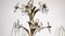 Antique Italian Gold-Plated Metal Crystal Flowers Chandelier, 1950s, Image 5