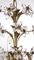 Antique Italian Gold-Plated Metal Crystal Flowers Chandelier, 1950s, Image 3