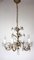 Antique Italian Gold-Plated Metal Crystal Flowers Chandelier, 1950s 9
