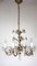 Antique Italian Gold-Plated Metal Crystal Flowers Chandelier, 1950s, Image 9