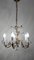 Antique Italian Gold-Plated Metal Crystal Flowers Chandelier, 1950s, Image 11