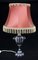 Lampe de Bureau Rose de Chèvre Argentée Art Déco avec Abat-jour en Soie Rose, 1930s 2