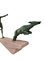 Marcel Bouraine / Demarco, Statua Art Deco Hunting Atlanta o Diana con antilope, anni '20, metallo su base in pietra, Immagine 5
