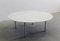 Mesa de centro redonda de mármol blanco y metal de Florence Knoll para Knoll, Italia, 1955, Imagen 4