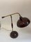 Lámpara de escritorio ajustable de latón y acero en burdeos, años 50, Imagen 6