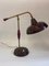 Lampe de Bureau Ajustable en Laiton et Acier Bordeaux, 1950s 3