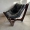 Brown Leather Luna Lounge Chair attributed to Odd Knutsen, 1970s, Image 2