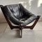 Brown Leather Luna Lounge Chair attributed to Odd Knutsen, 1970s 1