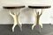 Italian Cream and Chocolate Lacquered Wood and Metal Character Side Tables, 2000s, Set of 2 7