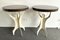 Italian Cream and Chocolate Lacquered Wood and Metal Character Side Tables, 2000s, Set of 2 1