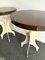 Tavolini in legno laccato crema e cioccolato e metallo, Italia, inizio XXI secolo, set di 2, Immagine 12