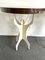 Tavolini in legno laccato crema e cioccolato e metallo, Italia, inizio XXI secolo, set di 2, Immagine 5