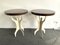 Italian Cream and Chocolate Lacquered Wood and Metal Character Side Tables, 2000s, Set of 2 6