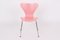 3107 Pink Chairs by Arne Jacobsen for Fritz Hansen, 1995, Set of 4 5