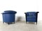 Blue Leather Armchairs by Durlet, 1990s, Set of 2 7