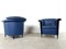 Blue Leather Armchairs by Durlet, 1990s, Set of 2, Image 7
