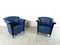 Blue Leather Armchairs by Durlet, 1990s, Set of 2, Image 10