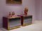 Raspberry Lacquer Brass Mirrored Nightstands from Maison Jansen, 1970s, Set of 2 6