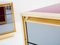 Tables de Chevet Miroir en Laiton Framboise de Maison Jansen, 1970s, Set de 2 3