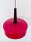 Red Ceiling Lamp in Glass, 1970s 7