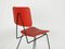 Italienische Beistellstühle aus schwarzem Metall & rotem Skai, 1950er, 2er Set 6