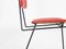 Italian Black Metal & Red Skai Side Chairs, 1950s, Set of 2, Image 4