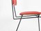 Italienische Beistellstühle aus schwarzem Metall & rotem Skai, 1950er, 2er Set 4