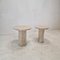 Tables d'Appoint Vintage en Travertin, Italie, 1980s, Set de 2 1